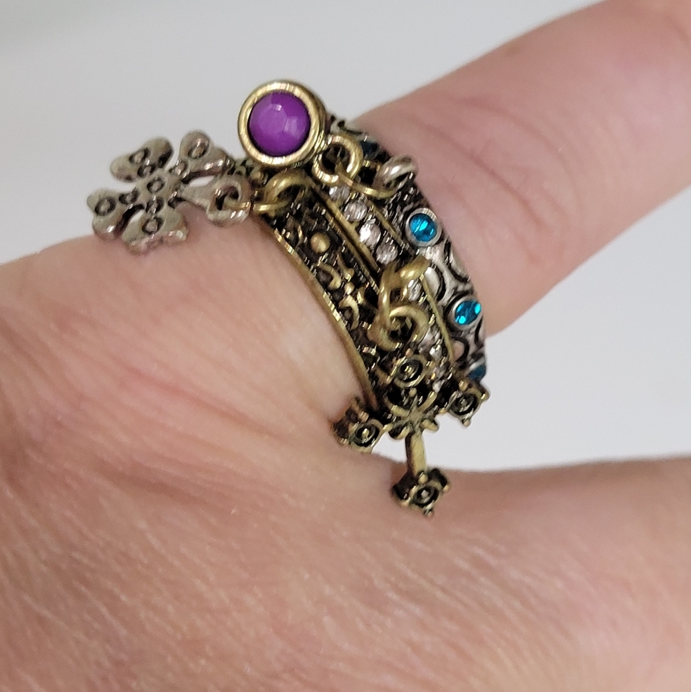 3pc Stackable Ring Set In Bronze. Cross Shamrock … - image 6